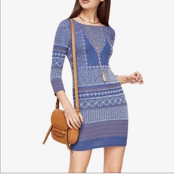 BCBGMaxAzria Navy Patterned Midi Dress - Picture 2 of 9